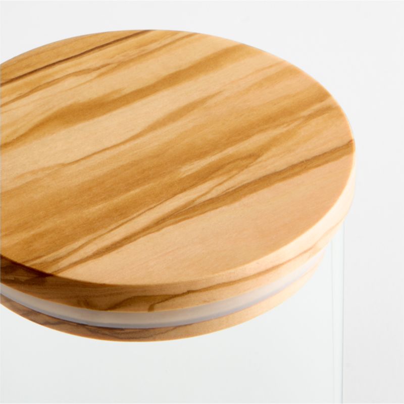 Extra-Large Round Glass Canister with Olivewood Lid - image 4 of 6