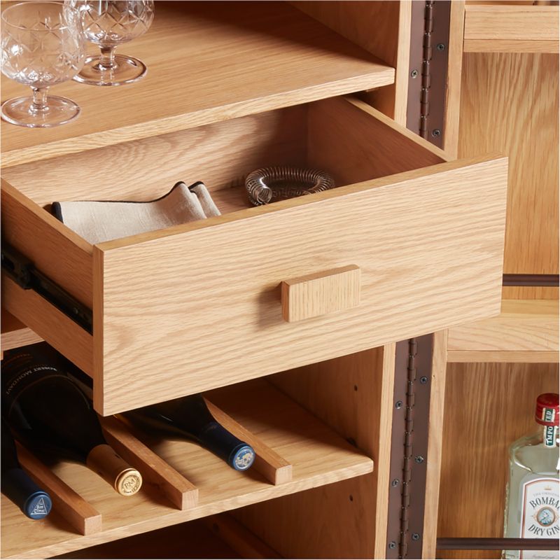 Ezra Natural Rye Wood Bar Cabinet with Shelves - image 7 of 9