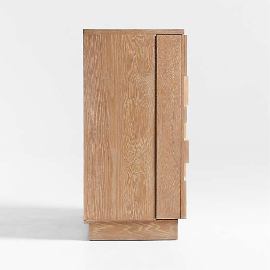 Ezra Natural Rye Wood Bar Cabinet with Shelves