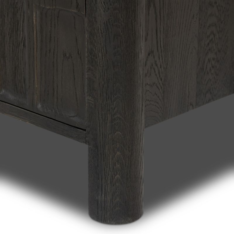 Ezri 42" Black Carved Oak Wood Bar Cabinet - image 6 of 8