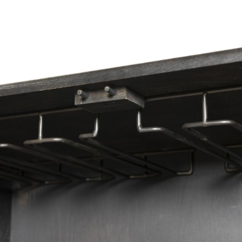Ezri 42" Black Carved Oak Wood Bar Cabinet - image 3 of 8