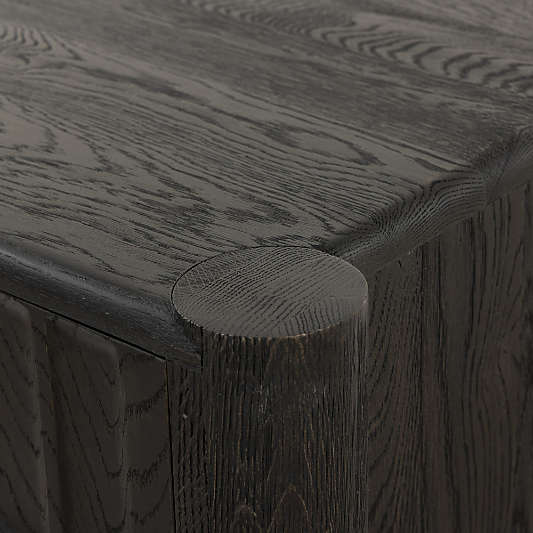 Ezri 42" Black Carved Oak Wood Bar Cabinet