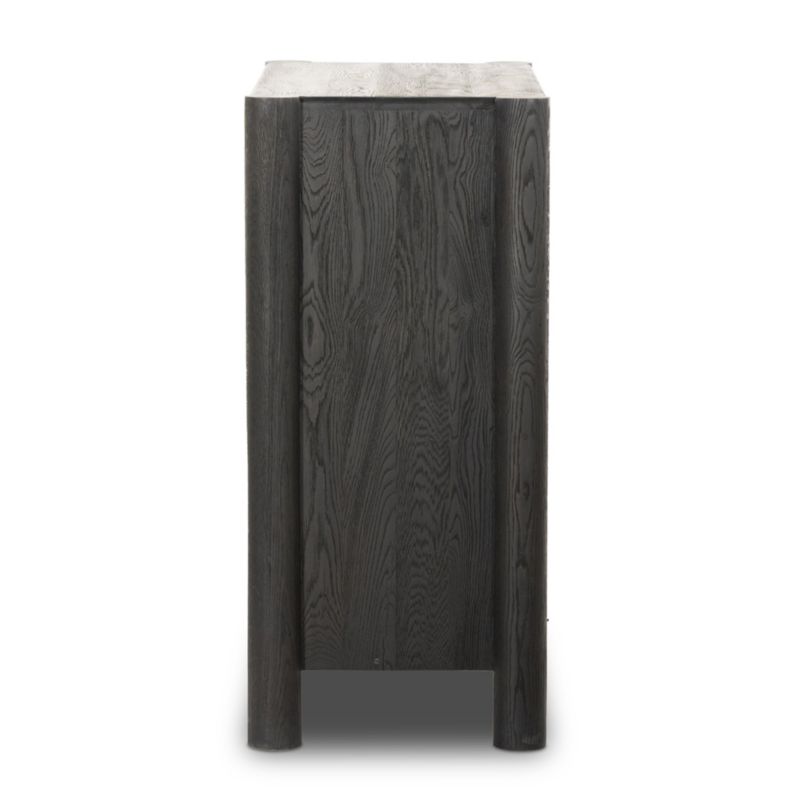 Ezri 42" Black Carved Oak Wood Bar Cabinet - image 4 of 8