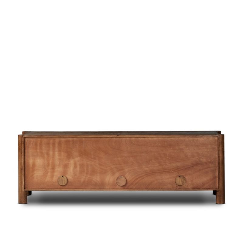 Ezri 82" Brown Carved Oak Wood Storage Media Console - image 5 of 9