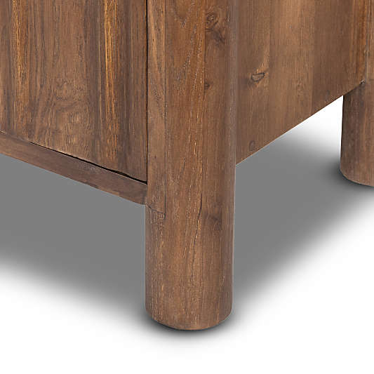 Ezri 98" Brown Carved Oak Wood Media Console