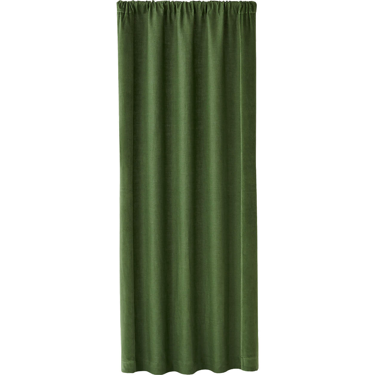 Ezria Green Linen Curtain Panel 48"x84" + Reviews Crate & Barrel