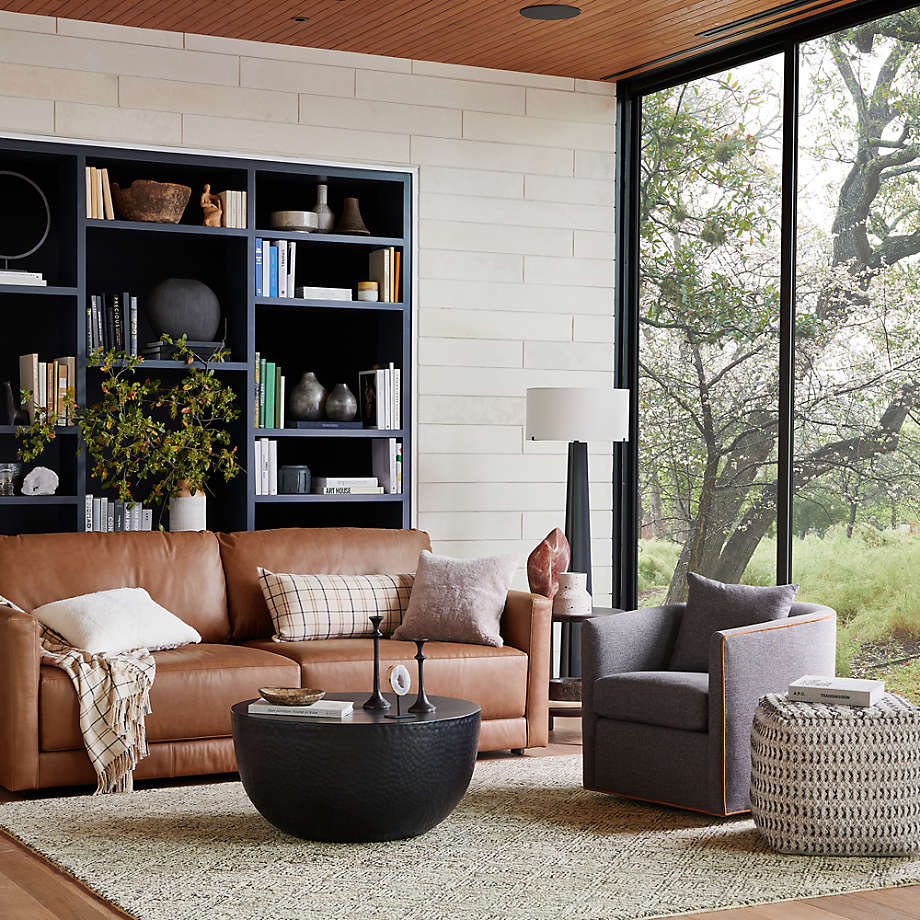 Crate & cheap barrel leather sofa
