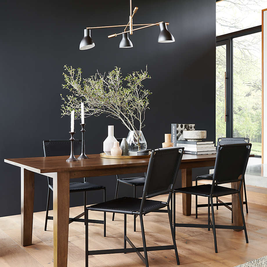 crate and barrel basque honey dining table