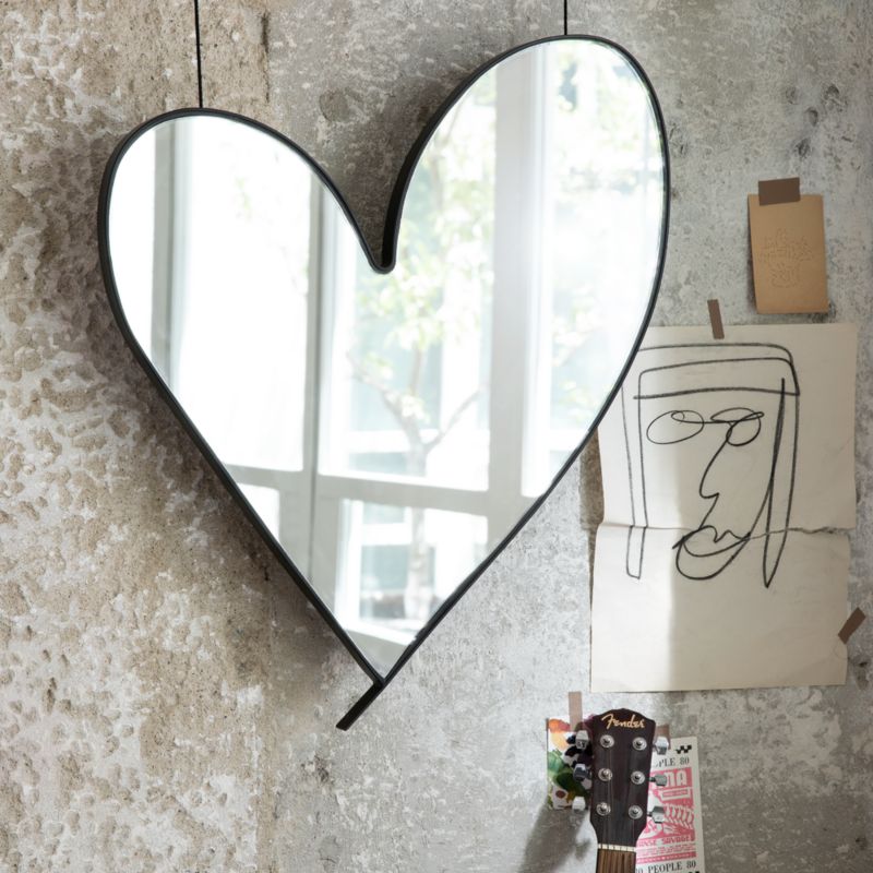 Large Heart Black Metal Wall Mirror by Leanne Ford - image 8 of 17