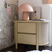 Waveland Ivory and Natural Stripe Upholstered Kids Twin Bed