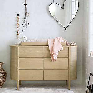 Baby changing table «Brise» | White & natural wood