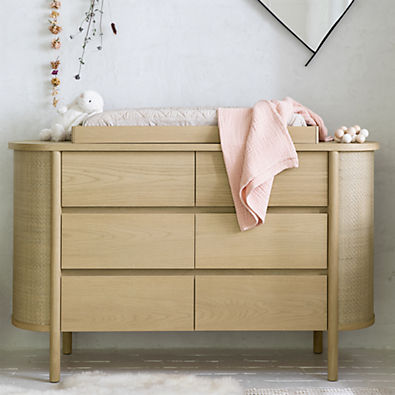 View Canyon 56" Natural Wood Wide 6-Drawer Kids Dresser by Leanne Ford details