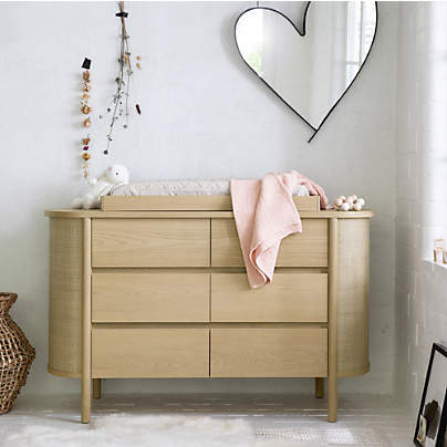 Canyon 56" Natural Wood Wide 6-Drawer Kids Dresser by Leanne Ford