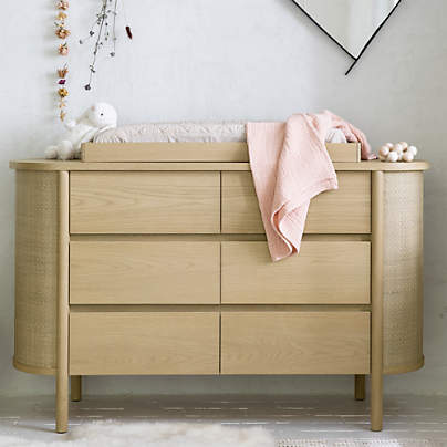 Canyon 56" Natural Wood Wide 6-Drawer Kids Dresser by Leanne Ford
