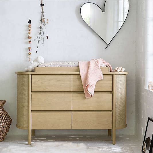 Canyon 56" Natural Wood Wide 6-Drawer Kids Dresser by Leanne Ford