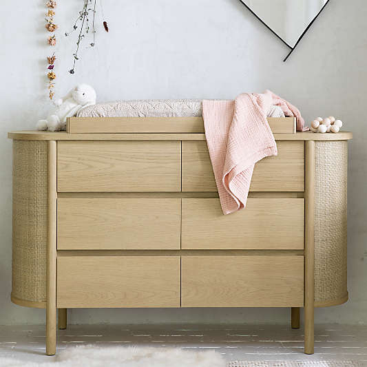 Canyon 56" Natural Wood Wide 6-Drawer Kids Dresser by Leanne Ford