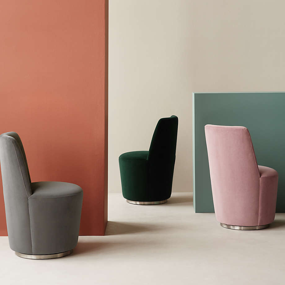 Velvet swivel dining chairs sale
