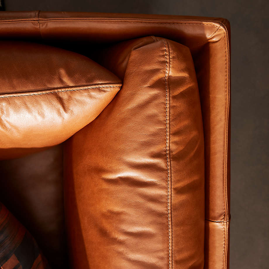 Wells leather sofa crate and deals barrel