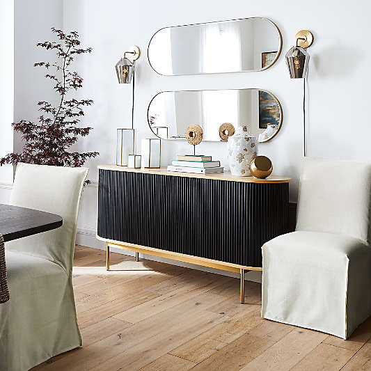 Edge Small Brass Capsule Wall Mirror 16"x48"