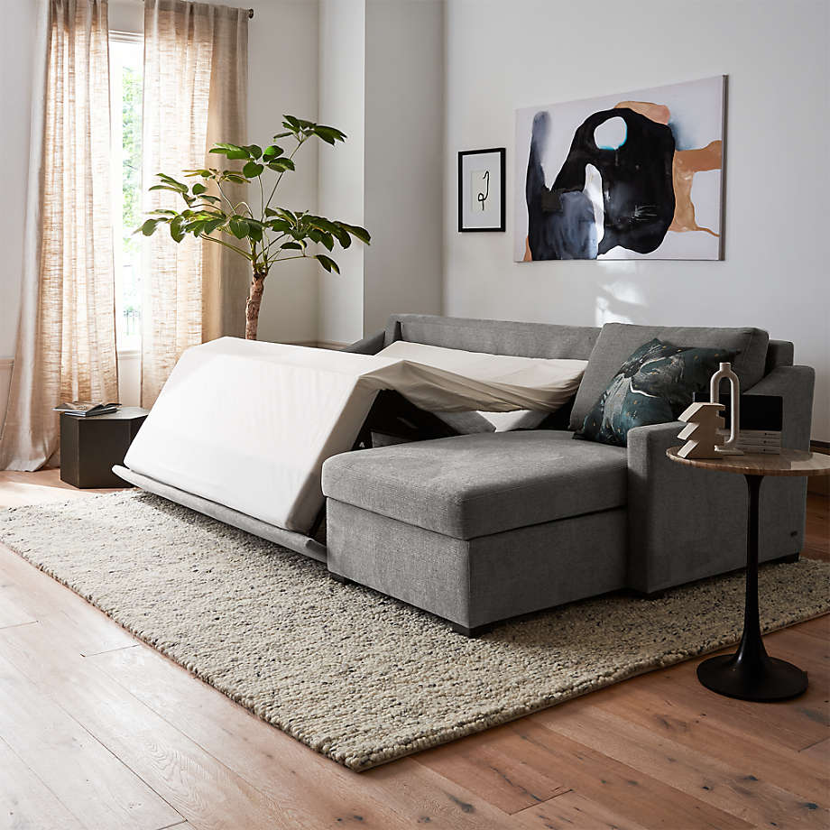 Fuller 2 Piece Sleeper Sectional with Storage Chaise Crate Barrel