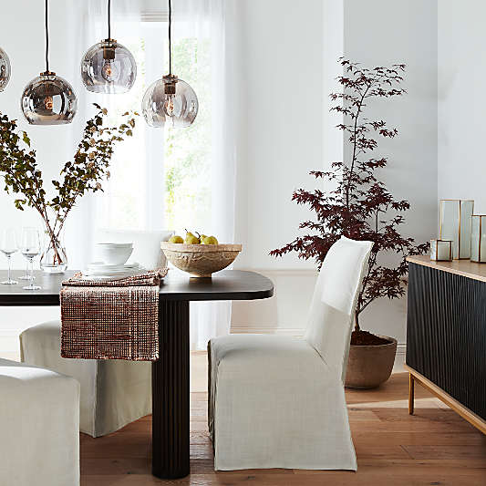 Addison White Flange Slipcovered Dining Chair