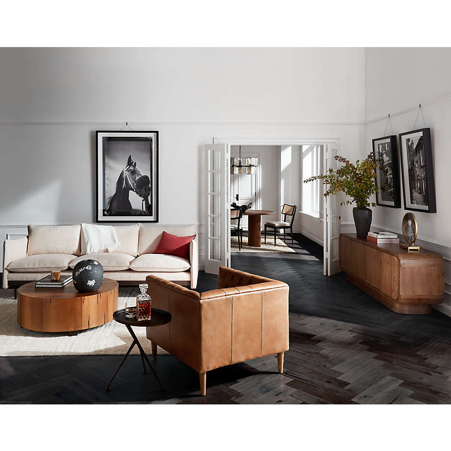Dillon natural yukas round hot sale wood coffee table