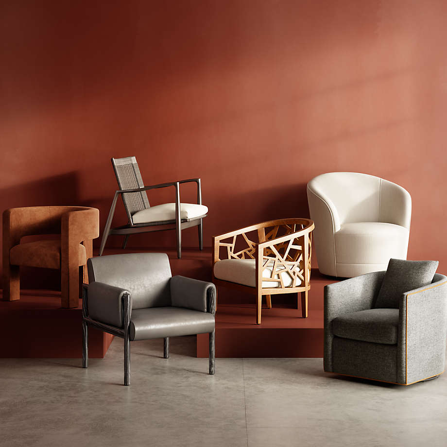 Drew Small Swivel Accent Chair Reviews Crate Barrel