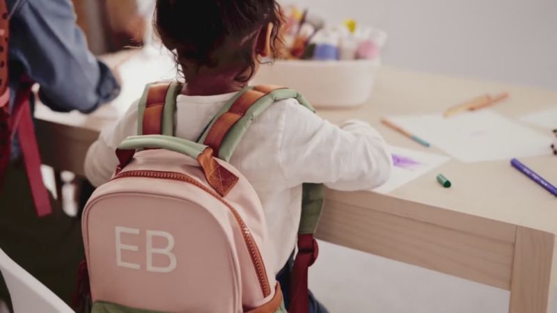 Play Colorblock Pink and Mint Green Large Kids Backpack with Side Pockets - video 1 of 1