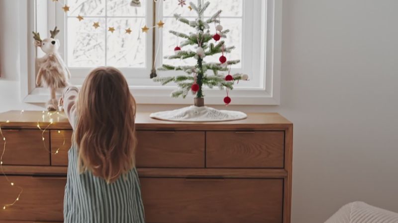 Play Scandi Heritage Snowflake Linen Kids Christmas Stocking - video 1 of 1
