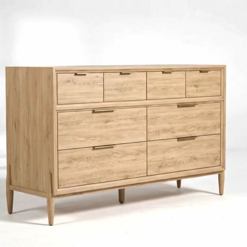 Play Bodie 54" Natural Oak Wood Wide 8-Drawer Kids Dresser - video 1 of 1