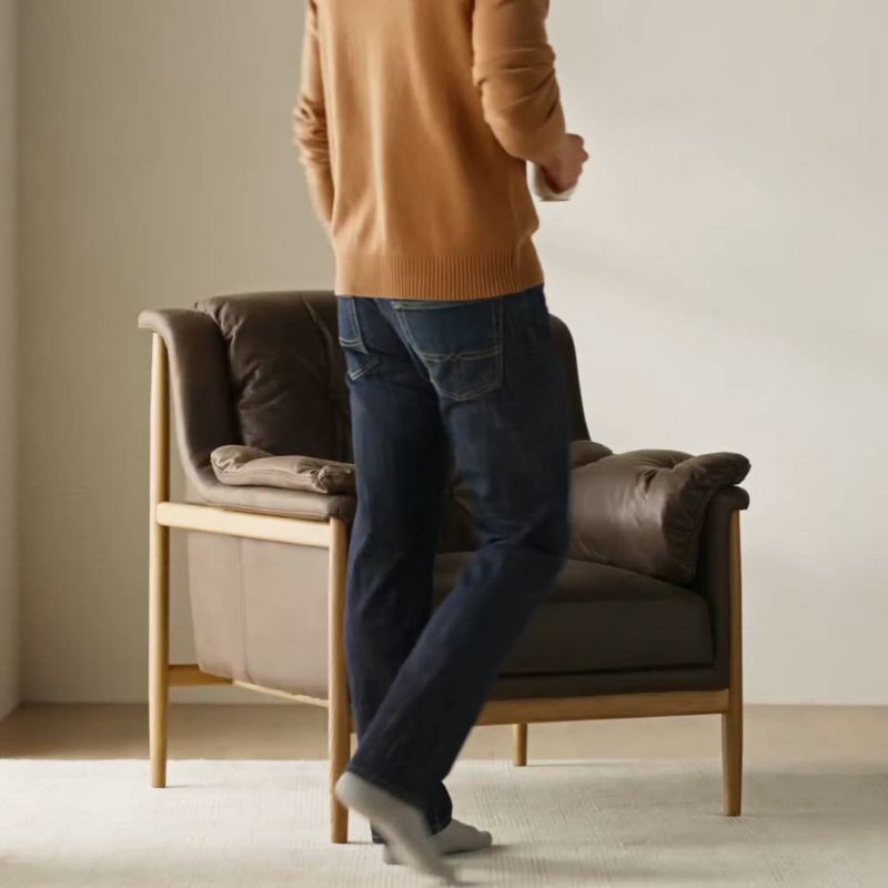 Play Cigar Wood and Leather Accent Chair - video 1 of 1