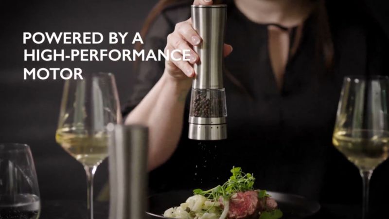 Play Cole & Mason Derwent Electric Stainless Steel Salt Mill - video 1 of 1