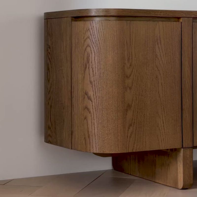 Play Elle 74" Natural Oak Wood Storage Media Console - video 1 of 1