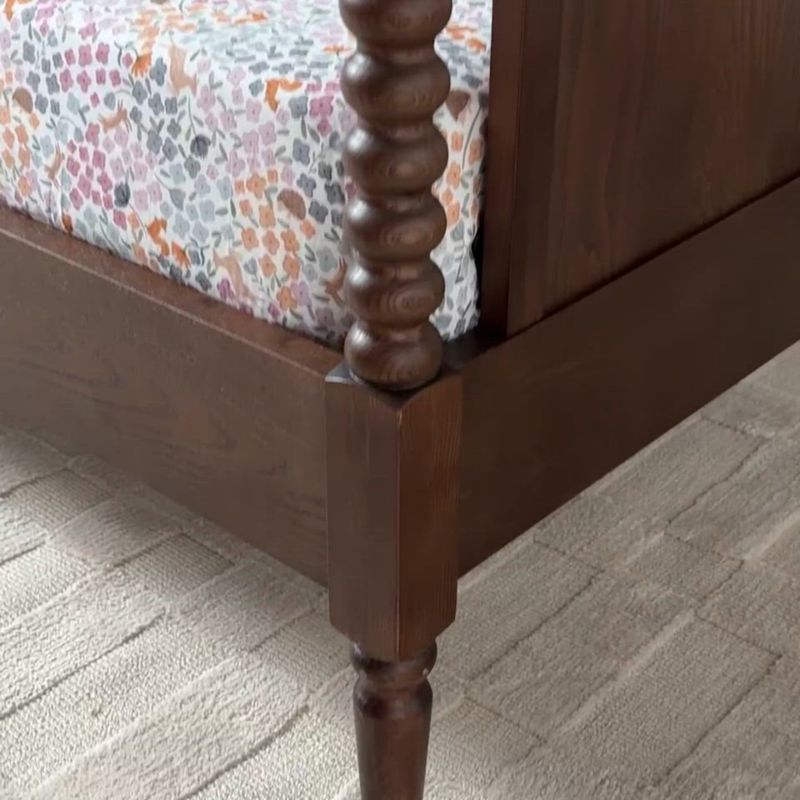 Play Jenny Lind Heirloom Deep Brown Wood Convertible Baby Crib with Toddler Bed Rail - video 1 of 3