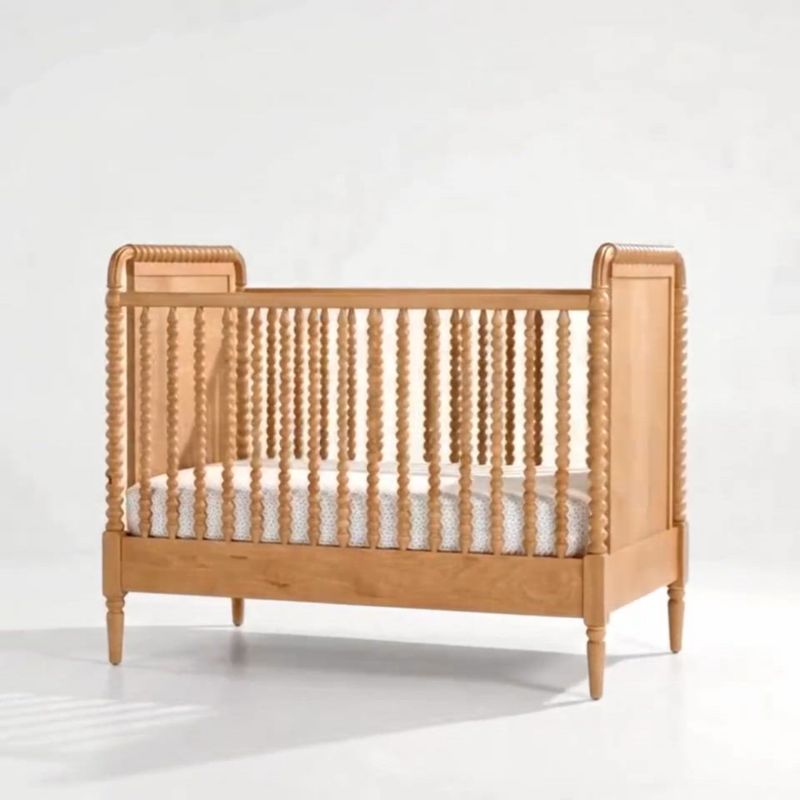 Play Jenny Lind Heirloom Maple Wood Convertible Baby Crib with Toddler Bed Rail - video 1 of 1