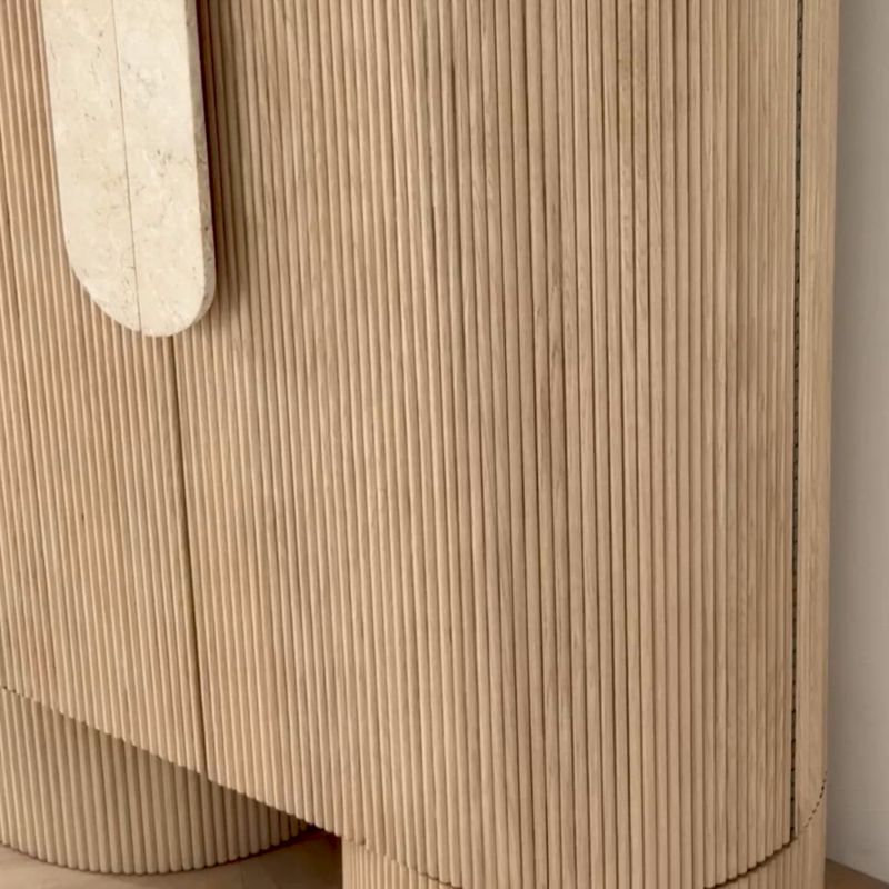 Play Kahn 41" Ribbed Whitewashed Ash Wood Closed Storage Cabinet - video 1 of 1