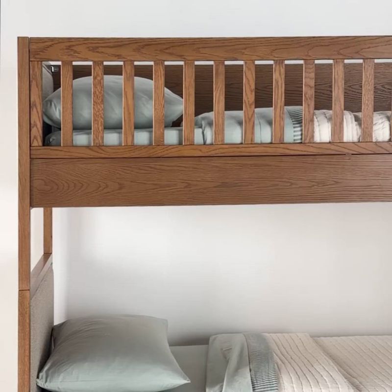 Play Beau Barley Brown Wood and Upholstered Kids Convertible Bunk Bed - video 1 of 1