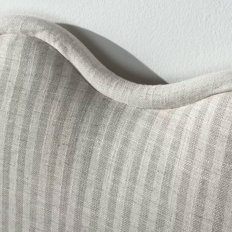 Play Waveland Ivory and Natural Stripe Upholstered Queen Kids Bed - video 1 of 1