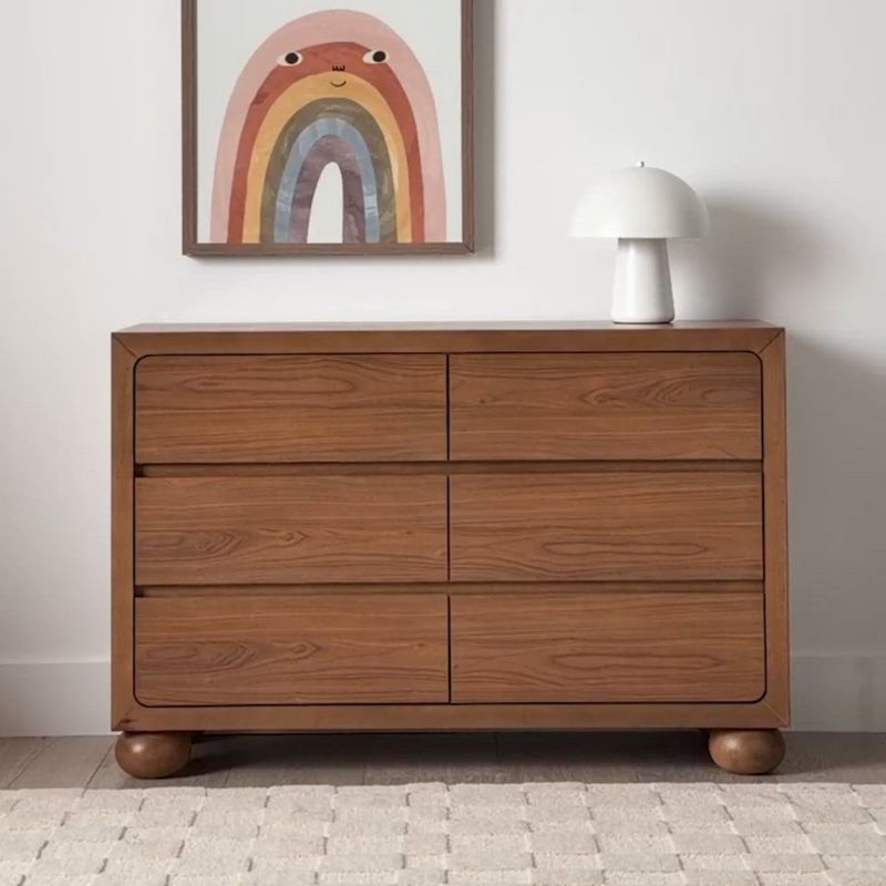 Play Emery 52" Walnut Wood Wide 6-Drawer Kids Dresser - video 1 of 1