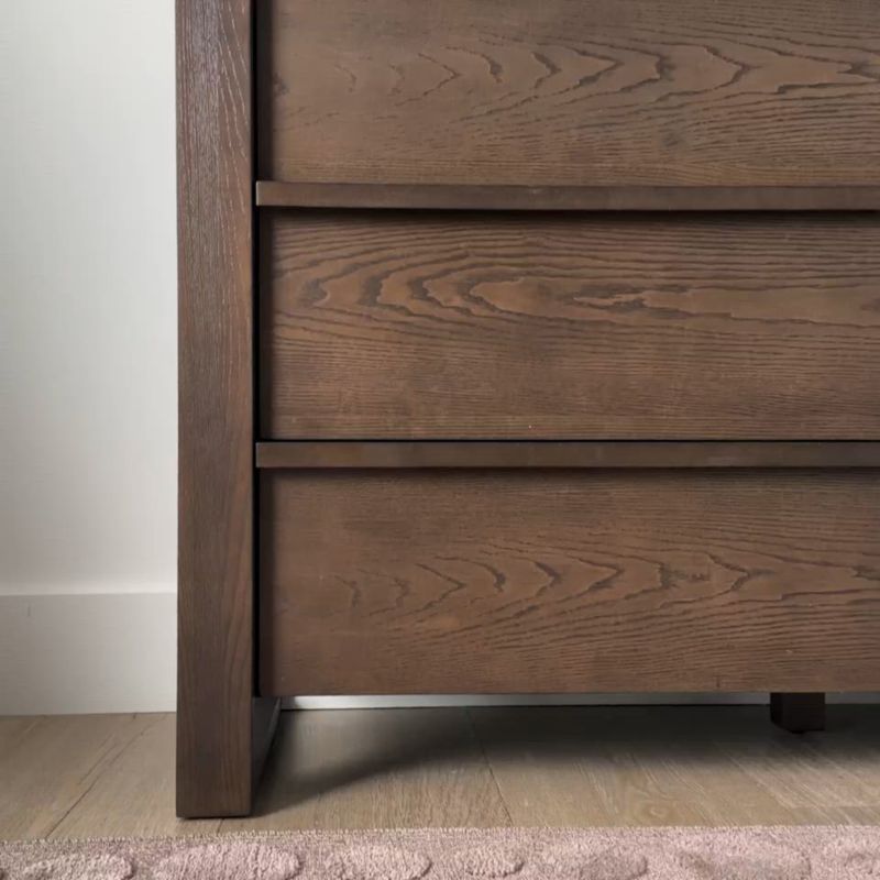 Play Gemini 55" Deep Brown Ash Wood Wide 6-Drawer Kids Dresser - video 1 of 1