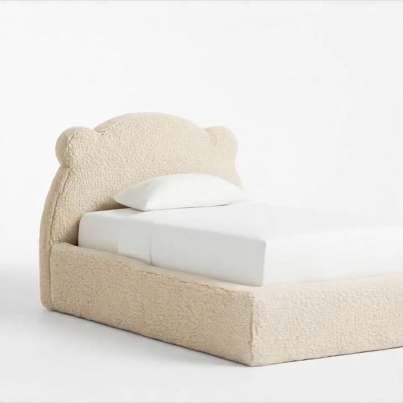 Play Little Bear Beige Sherpa Toddler Bed - video 1 of 1