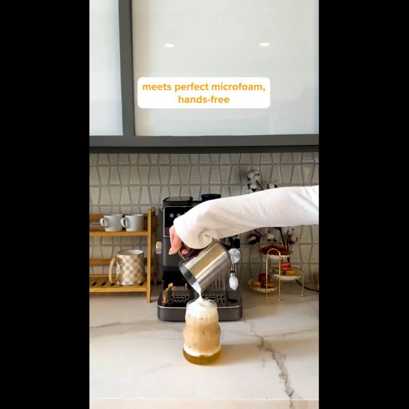 Play Ninja Luxe™ Café Mini Plus AutoFroth Espresso Machine in Midnight Mocha - video 1 of 2