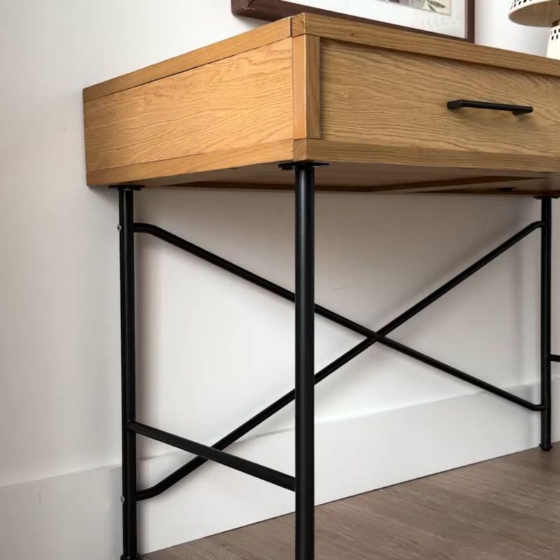 Play Oliver 48" Natural Oak Wood Modular Kids Desk with Power - video 1 of 1