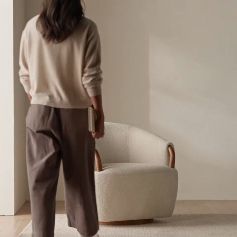 Play Rapallo Wood Swivel Accent Chair - video 1 of 1