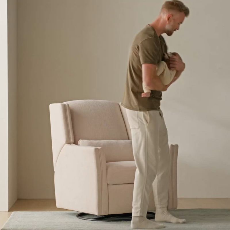 Play Sloane Cream Swivel Glider Power Recliner Nursery Chair - video 1 of 1