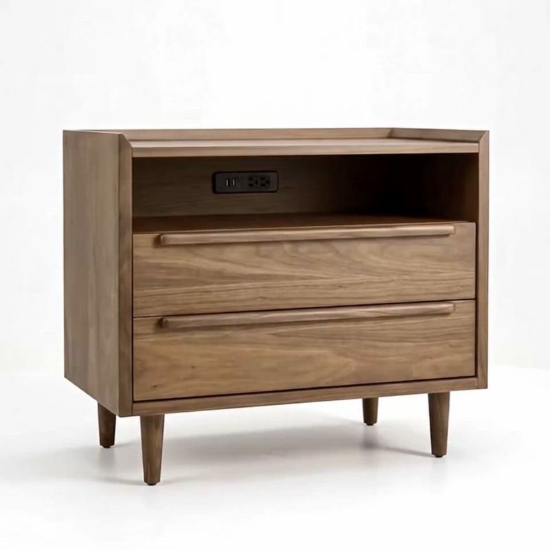 Play Tate 32" Walnut Wood Charging Nightstand - video 1 of 1