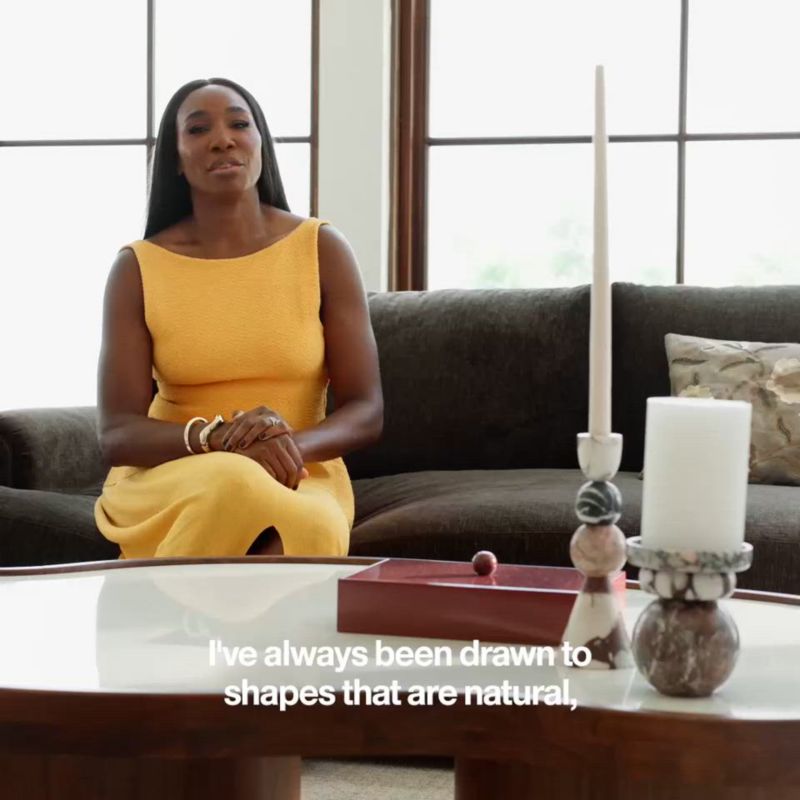 Play Roland 60" Natural Walnut and Tadelakt Coffee Table by Venus Williams - video 1 of 1