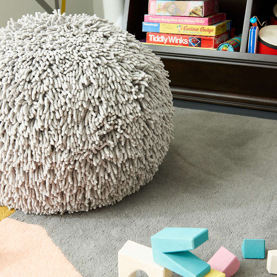 Grey Shaggy Pouf + Reviews