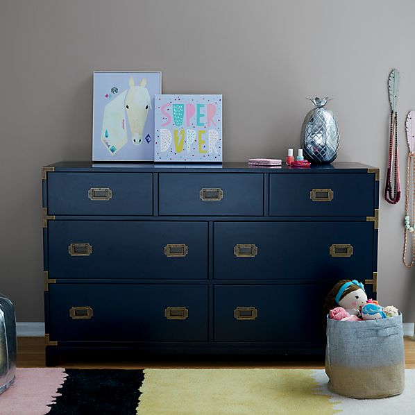 Blue Dressers Crate Barrel, Navy Blue And Grey Dresser With Gold Knobs