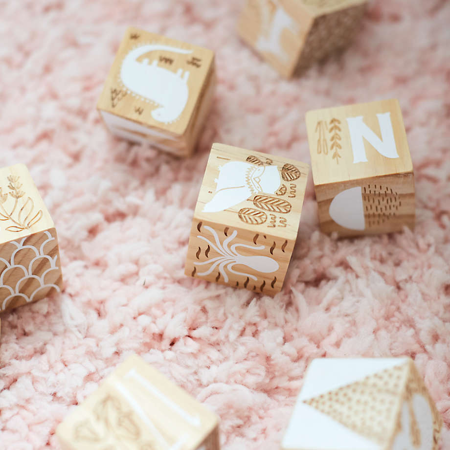Land of nod etched wooden blocks store